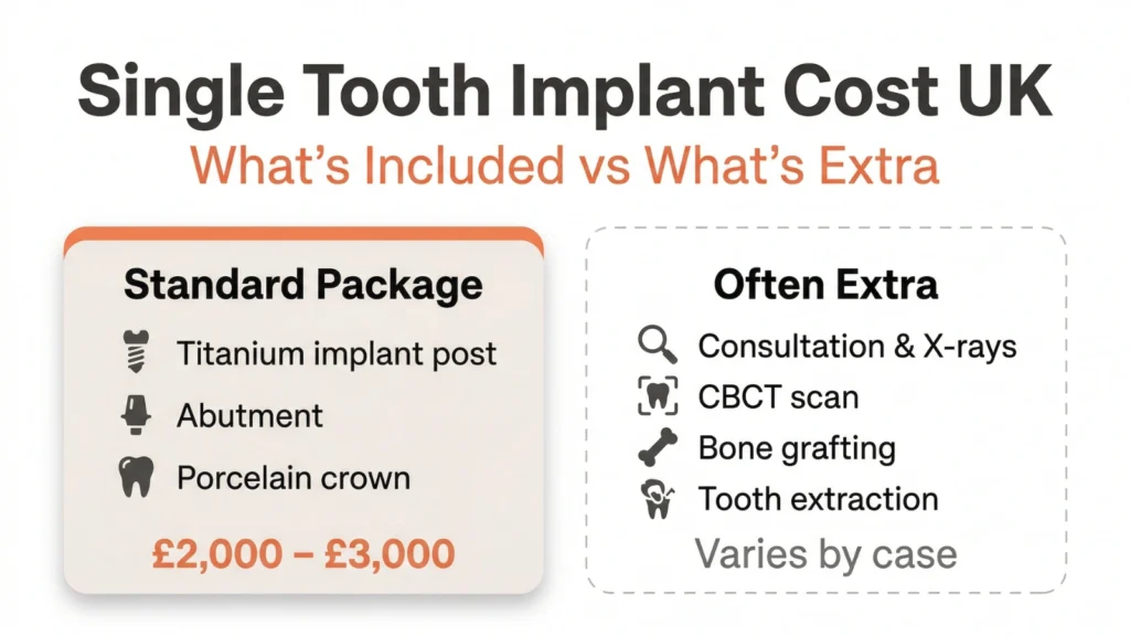 single tooth implant cost whats included infographic