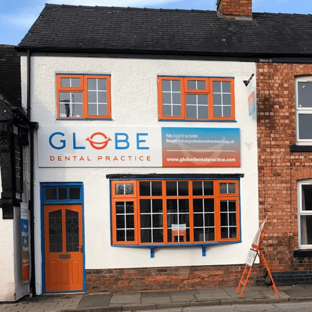 Globe Dental Practice exterior at 53 Beam Street, Nantwich, Cheshire